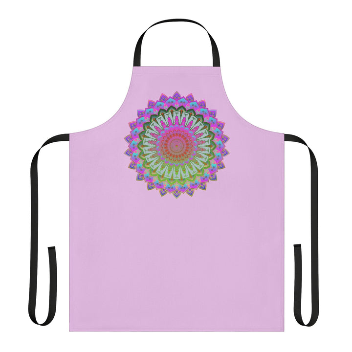 Lilac Mandala Apron - Hand - Drawn Art All Over Prints - Blululi