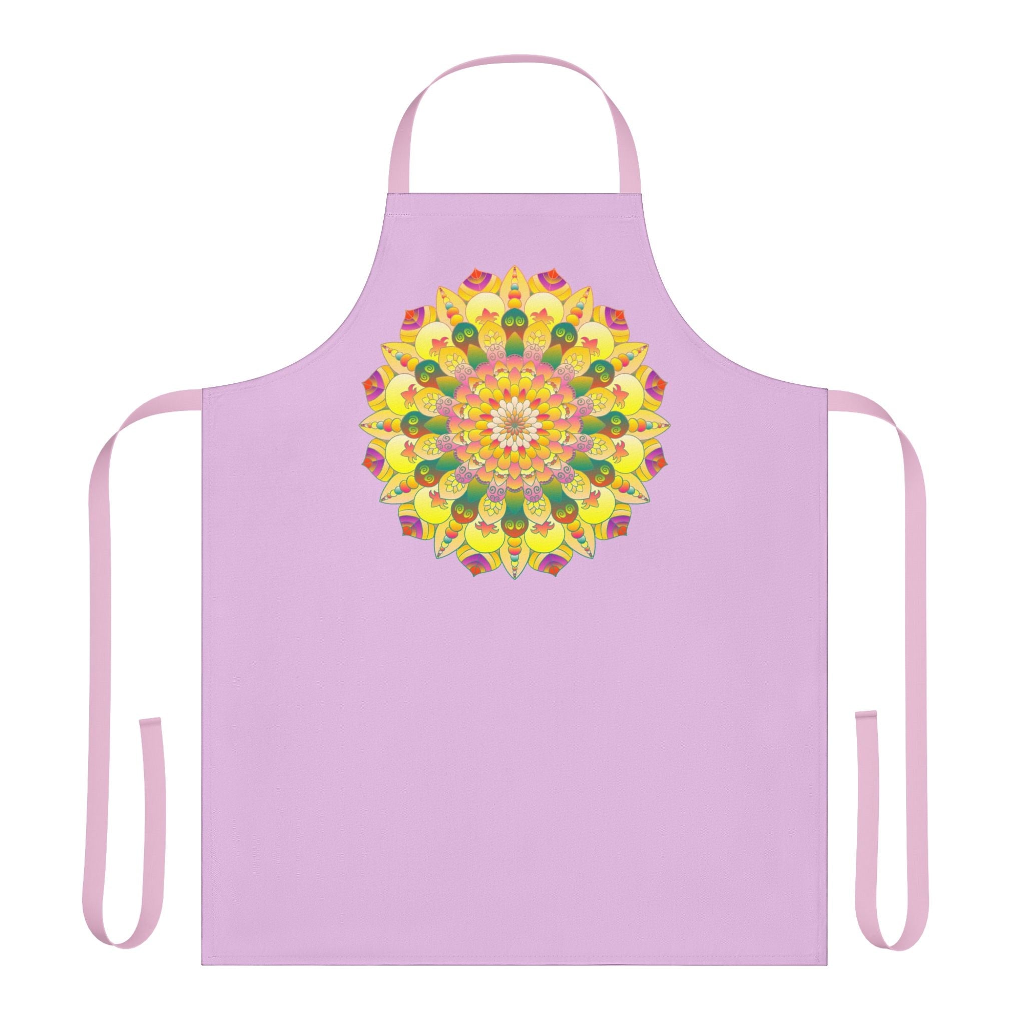 Lilac Mandala Apron - Hand Drawn Art All Over Prints - Blululi