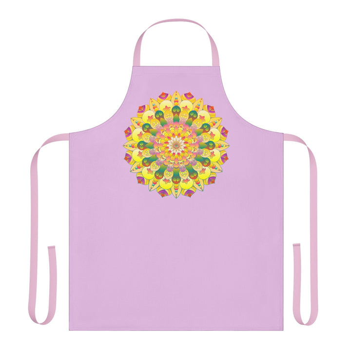 Lilac Mandala Apron - Hand Drawn Art All Over Prints - Blululi