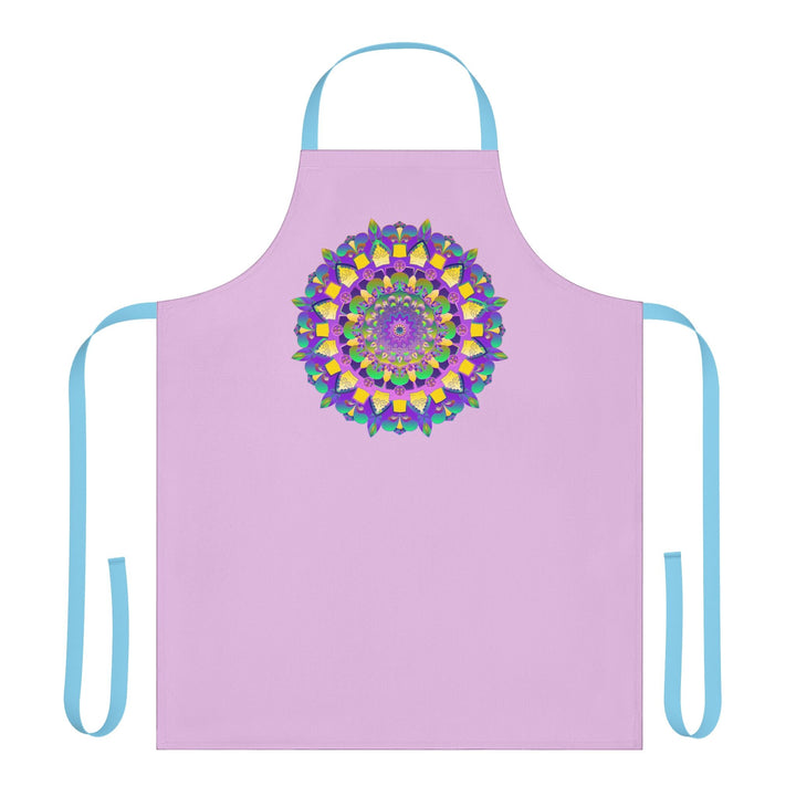 Lilac Mandala Apron - Hand Drawn Art All Over Prints - Blululi