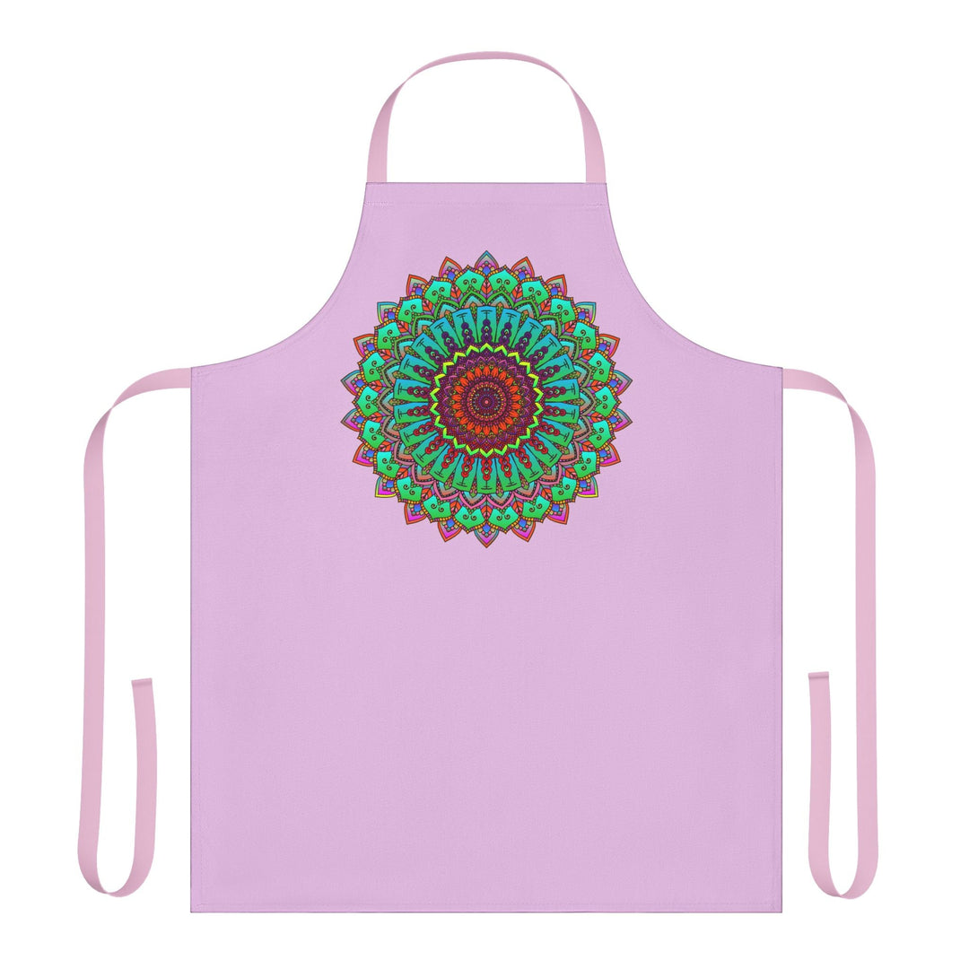 Lilac Mandala Apron - Hand Drawn Art All Over Prints - Blululi