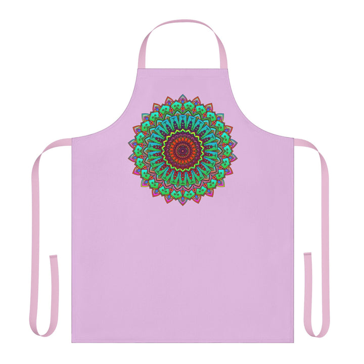 Lilac Mandala Apron - Hand Drawn Art All Over Prints - Blululi