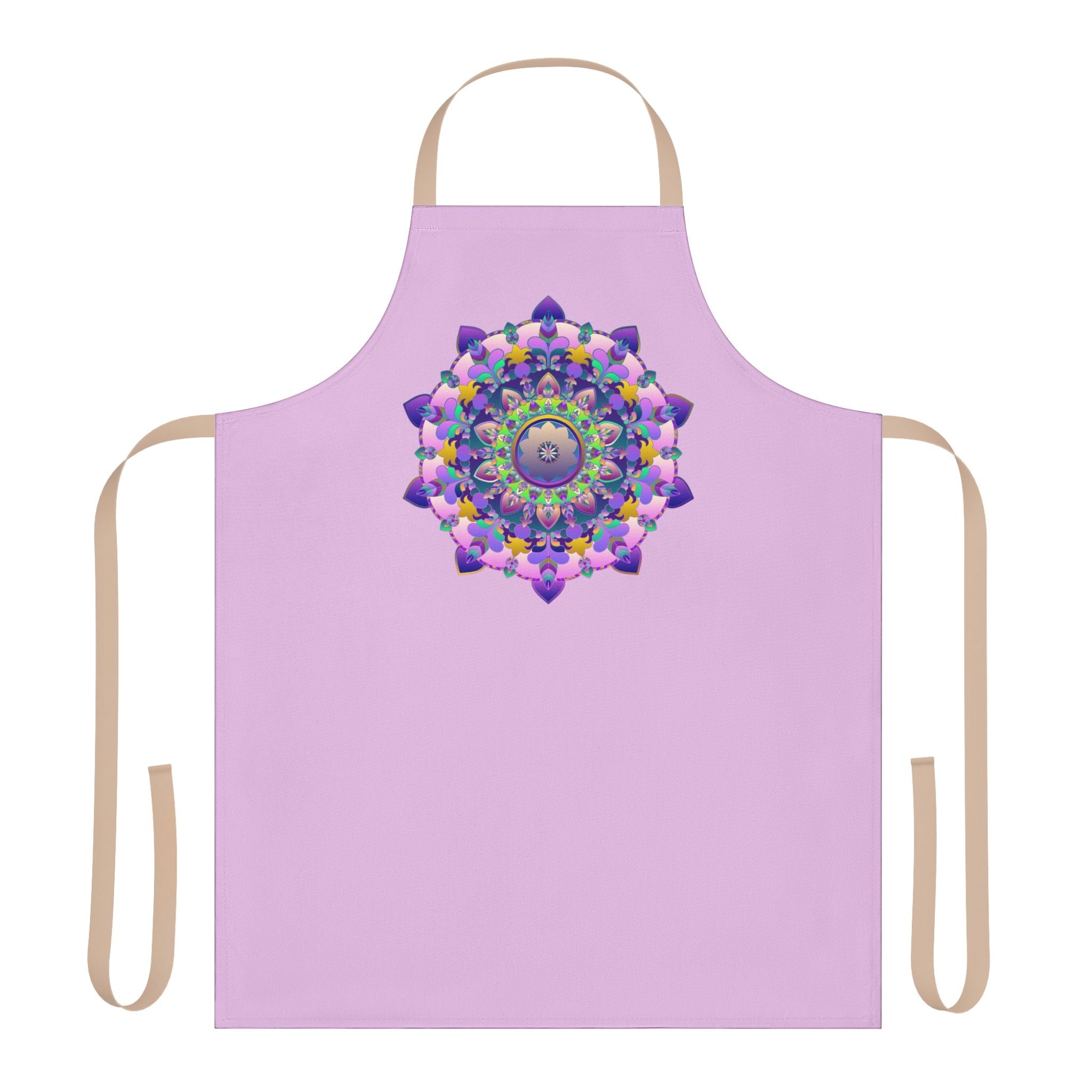 Lilac Mandala Apron - Hand - Drawn Art All Over Prints - Blululi