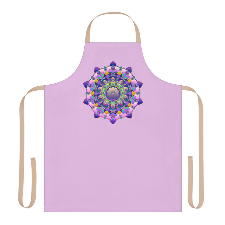 Lilac Mandala Apron - Hand - Drawn Art All Over Prints - Blululi