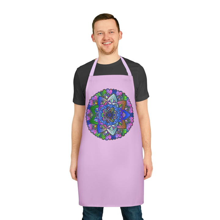 Lilac Mandala Apron - Hand Drawn Art All Over Prints - Blululi