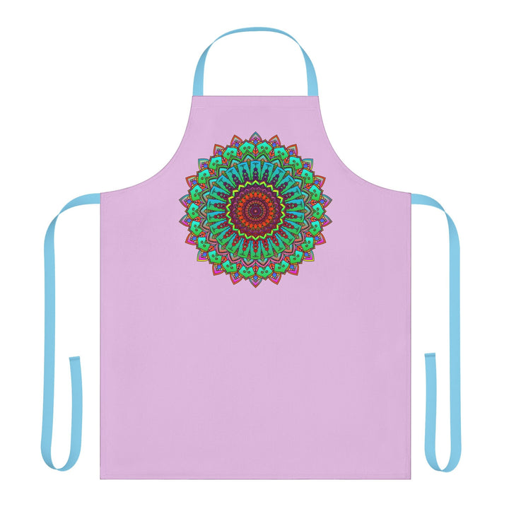 Lilac Mandala Apron - Hand Drawn Art All Over Prints - Blululi