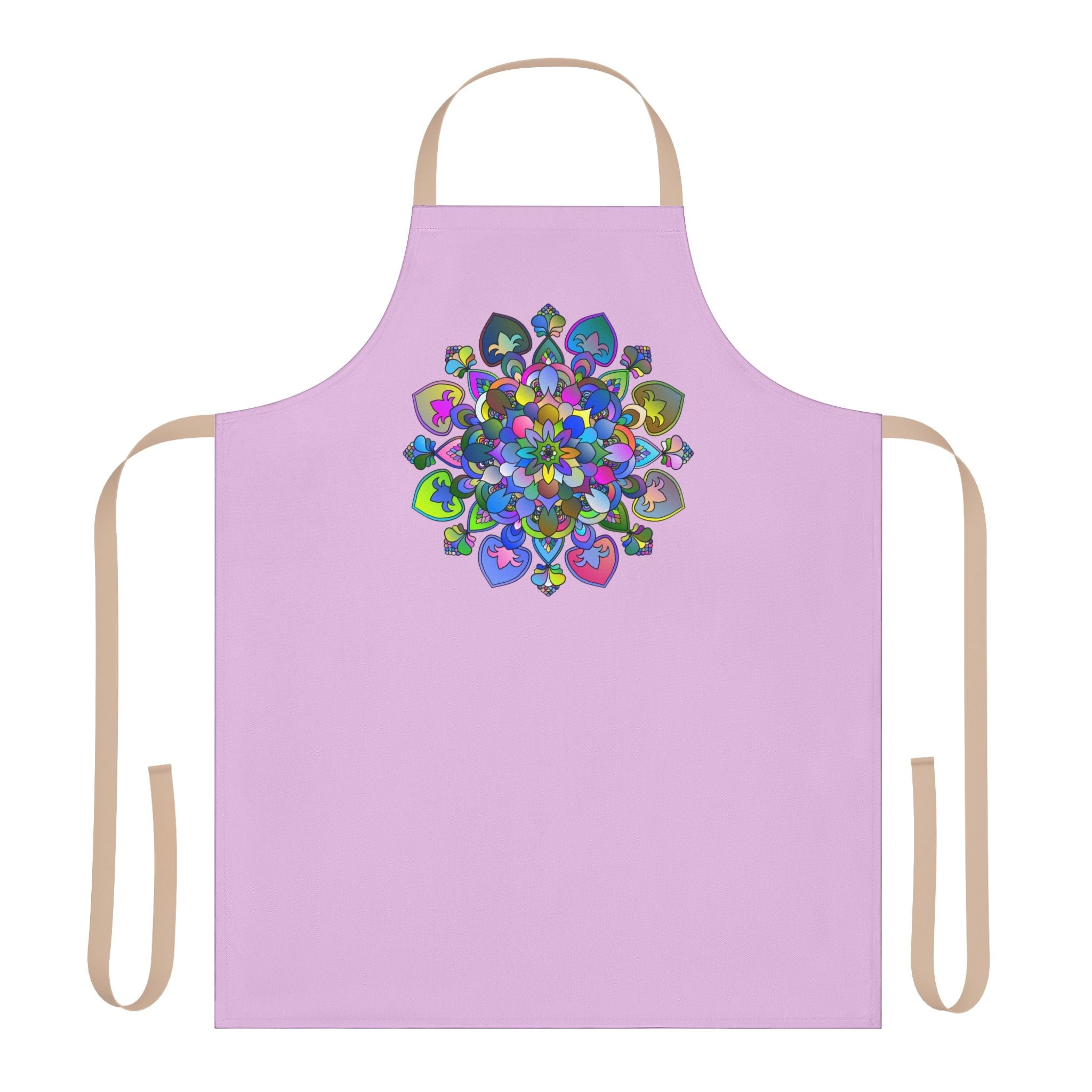 Lilac Mandala Apron - Hand Drawn Art All Over Prints - Blululi