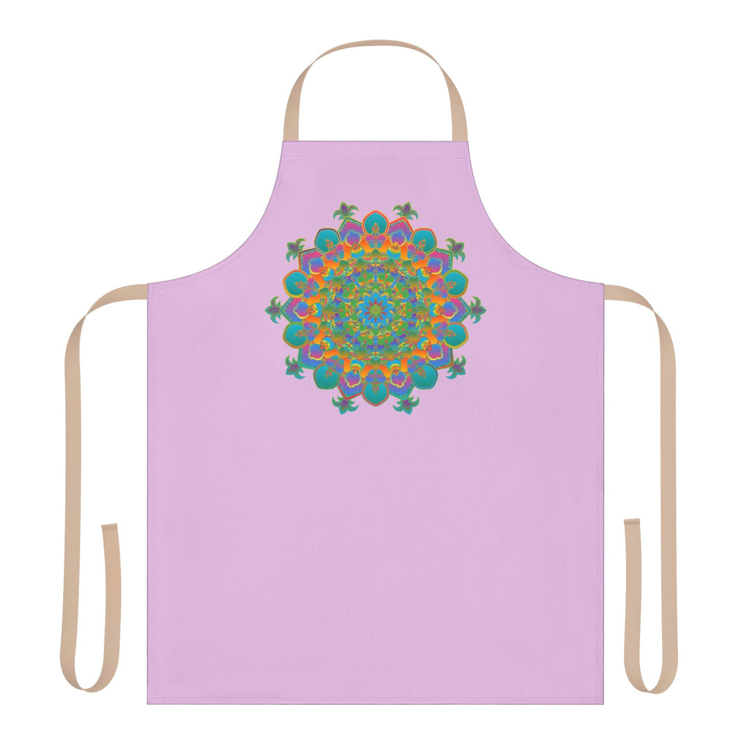 Lilac Mandala Apron - Hand - Drawn Art All Over Prints - Blululi