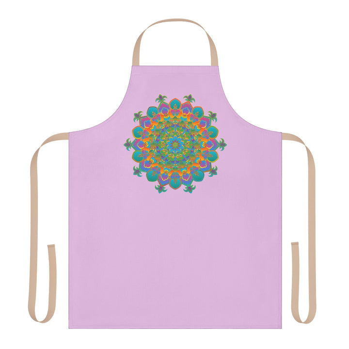 Lilac Mandala Apron - Hand - Drawn Art All Over Prints - Blululi