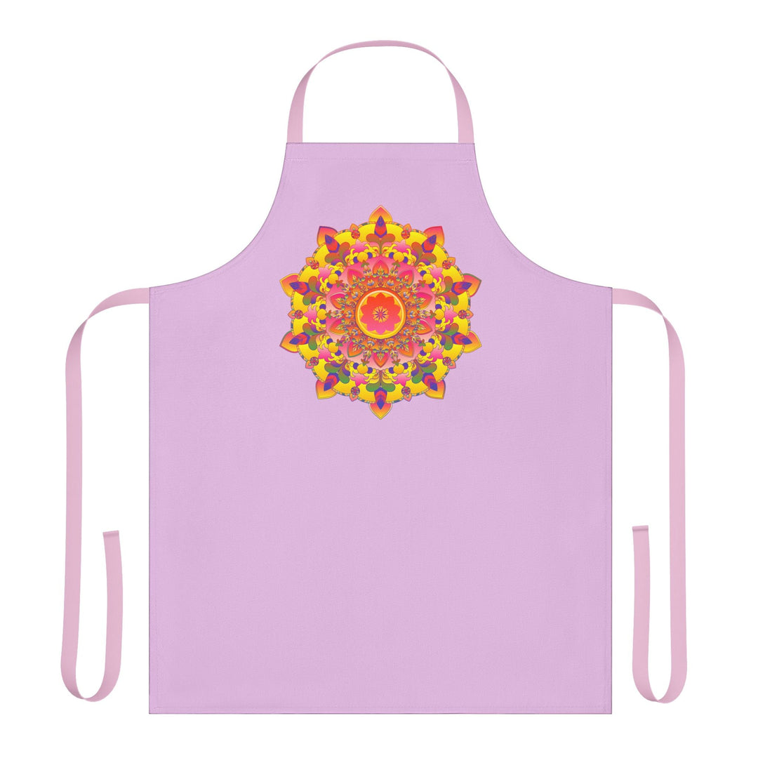 Lilac Mandala Apron - Hand - Drawn Art All Over Prints - Blululi