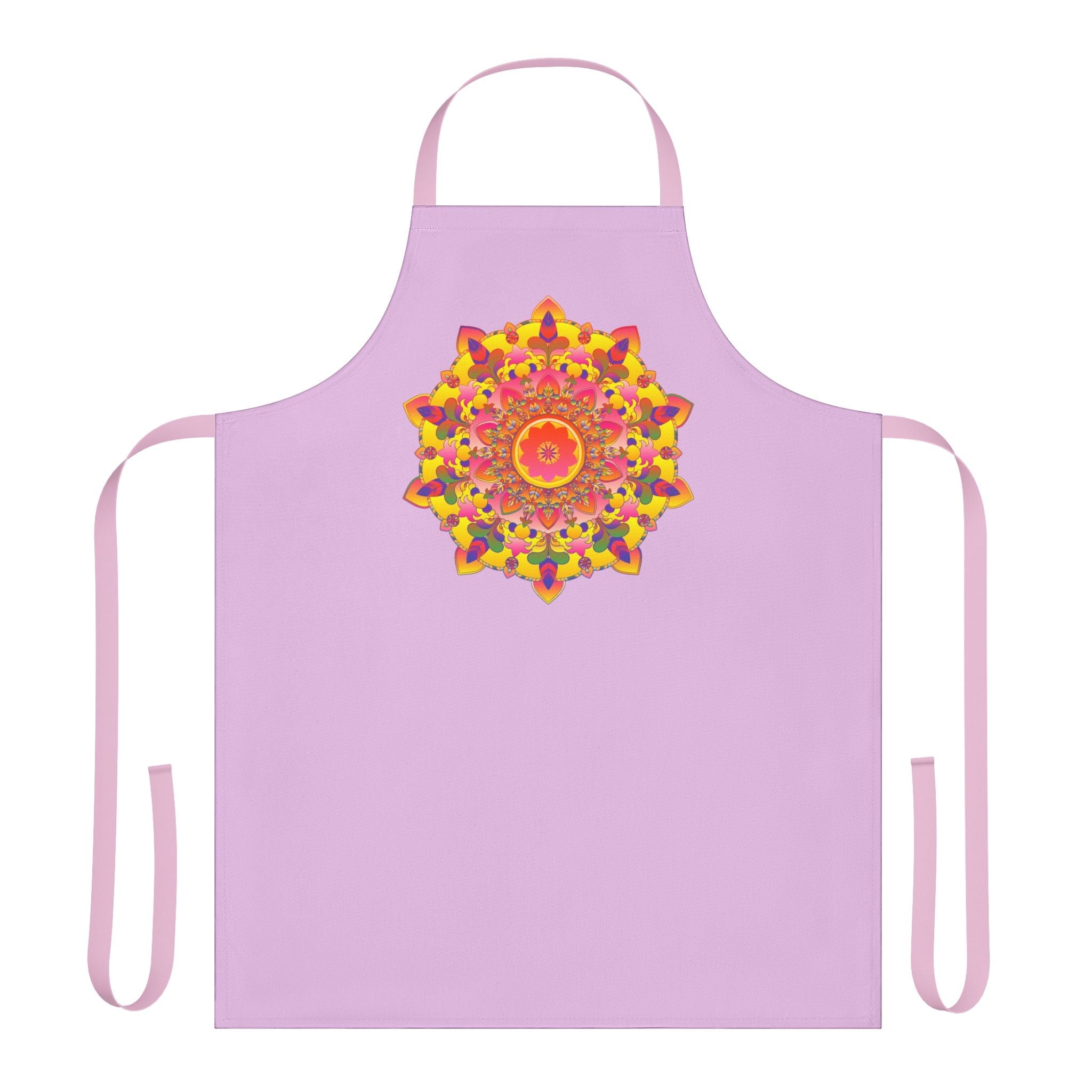 Lilac Mandala Apron - Hand - Drawn Art All Over Prints - Blululi