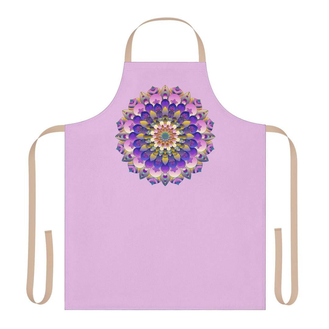 Lilac Mandala Apron - Hand - Drawn Art All Over Prints - Blululi