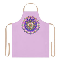 Lilac Mandala Apron - Hand - Drawn Art All Over Prints - Blululi