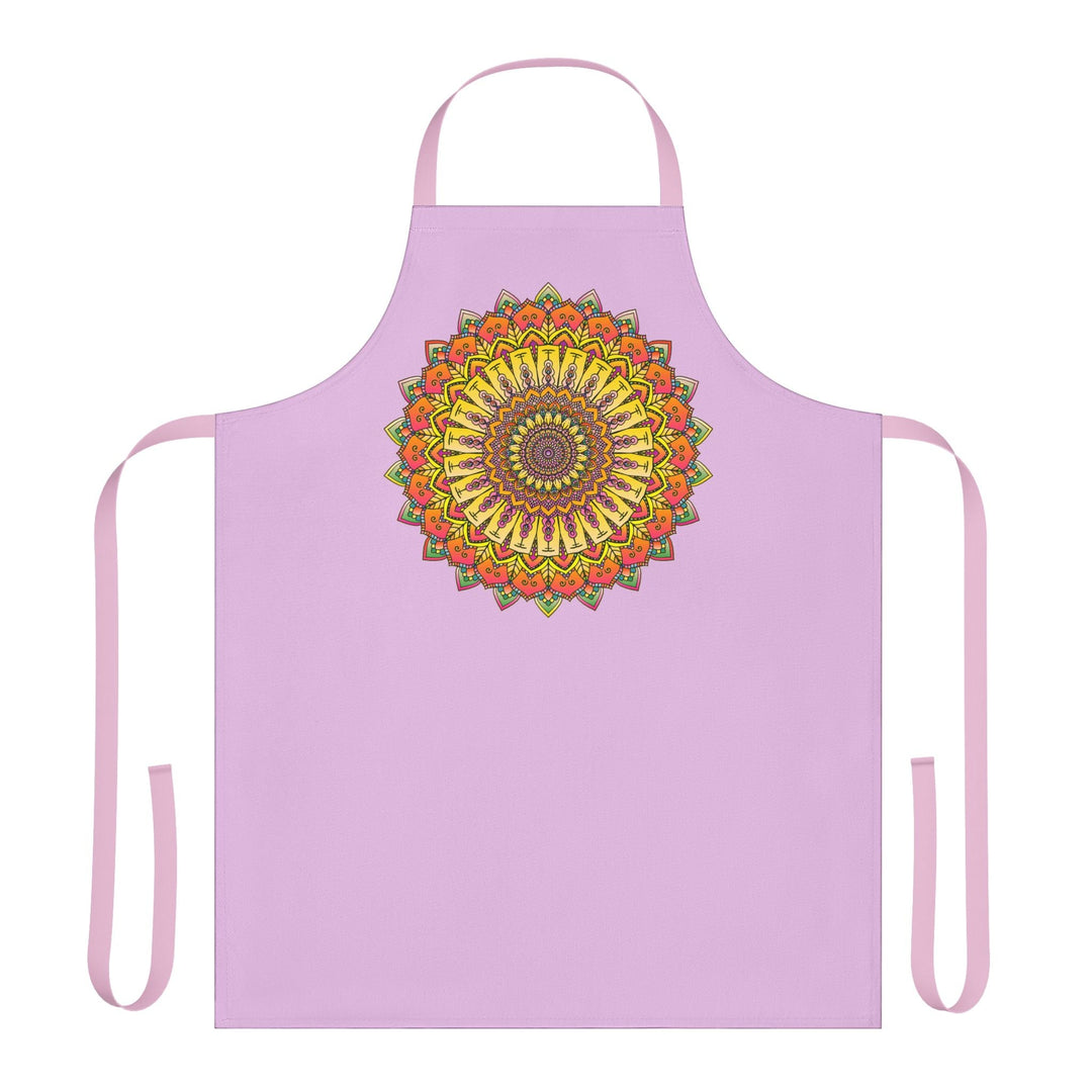 Lilac Mandala Apron - Hand Drawn Art All Over Prints - Blululi