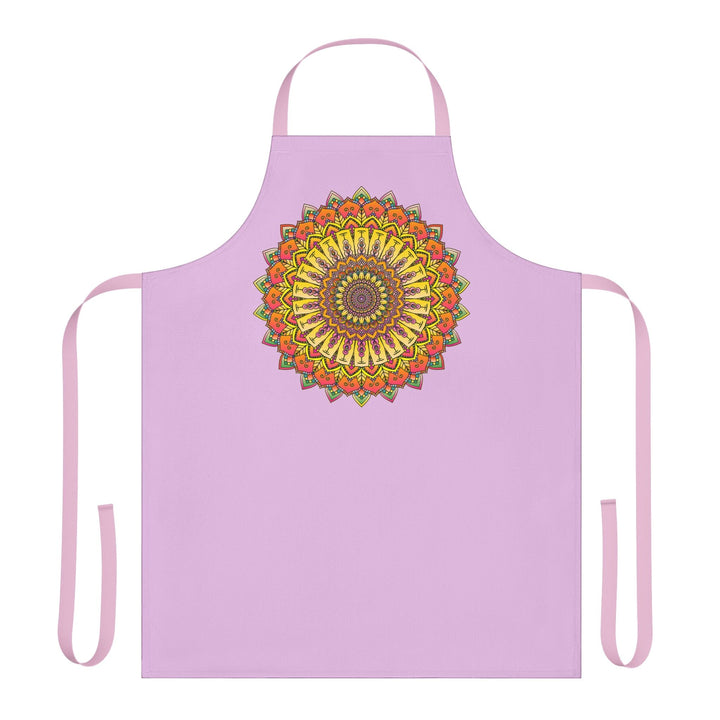 Lilac Mandala Apron - Hand Drawn Art All Over Prints - Blululi