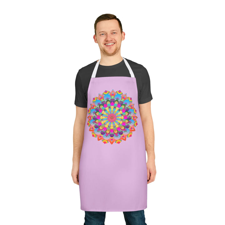 Lilac Mandala Apron - Hand Drawn Art All Over Prints - Blululi