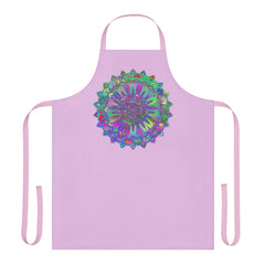 Lilac Mandala Apron - Hand Drawn Art All Over Prints - Blululi