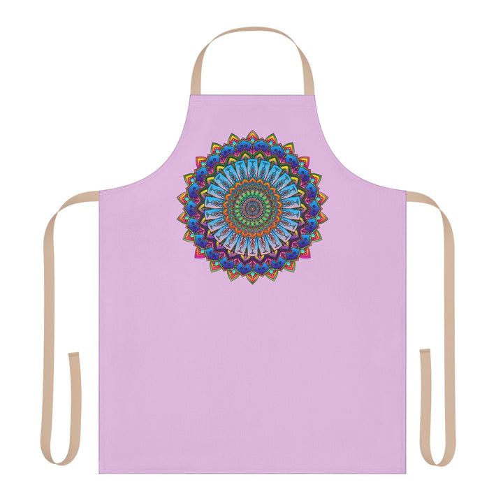 Lilac Mandala Apron - Hand - Drawn Art All Over Prints - Blululi