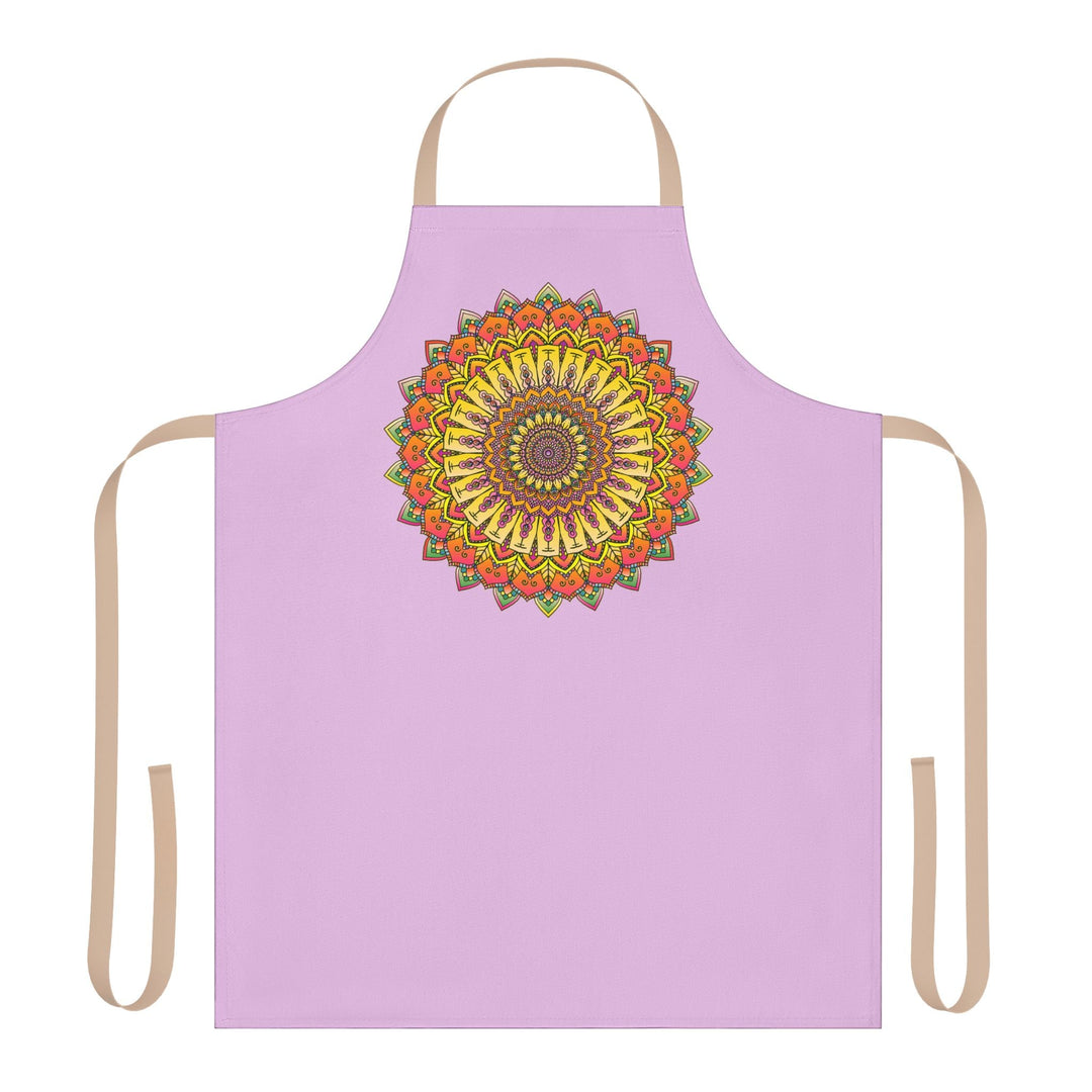 Lilac Mandala Apron - Hand Drawn Art All Over Prints - Blululi