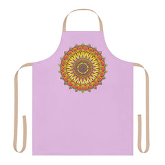 Lilac Mandala Apron - Hand Drawn Art All Over Prints - Blululi