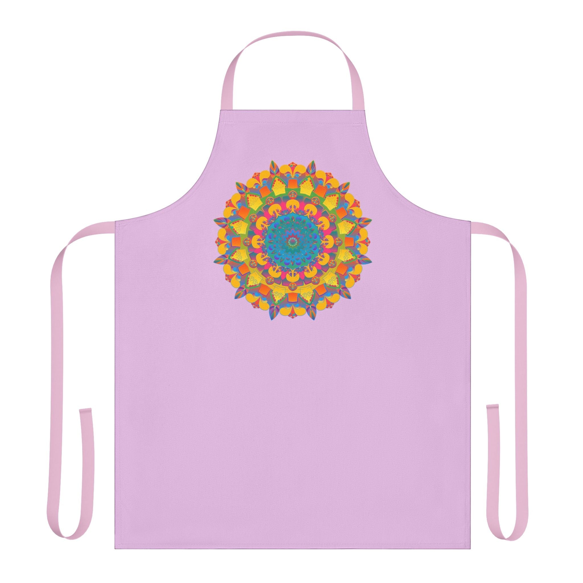 Lilac Mandala Apron - Hand Drawn Art All Over Prints - Blululi