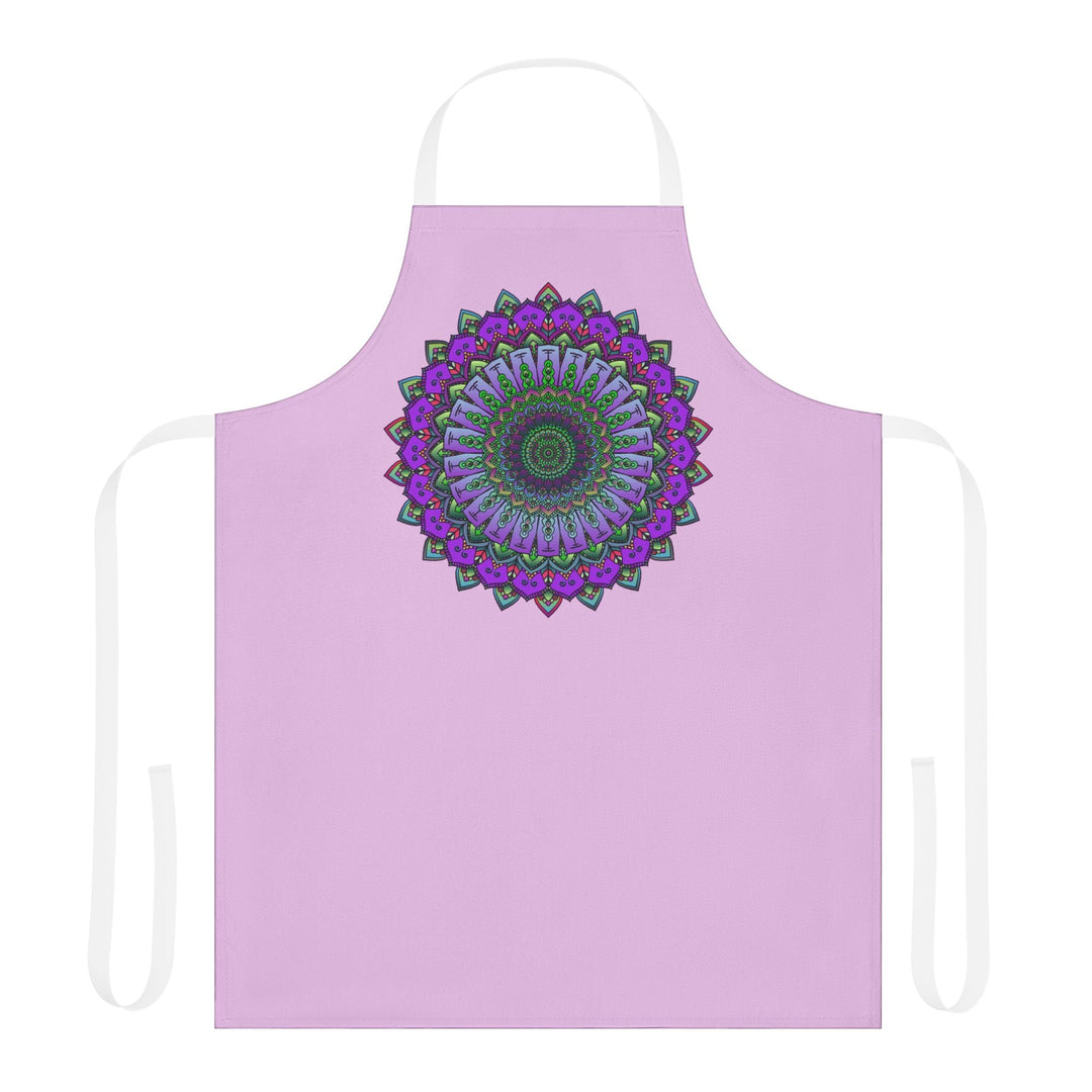 Lilac Mandala Apron - Hand Drawn Art All Over Prints - Blululi