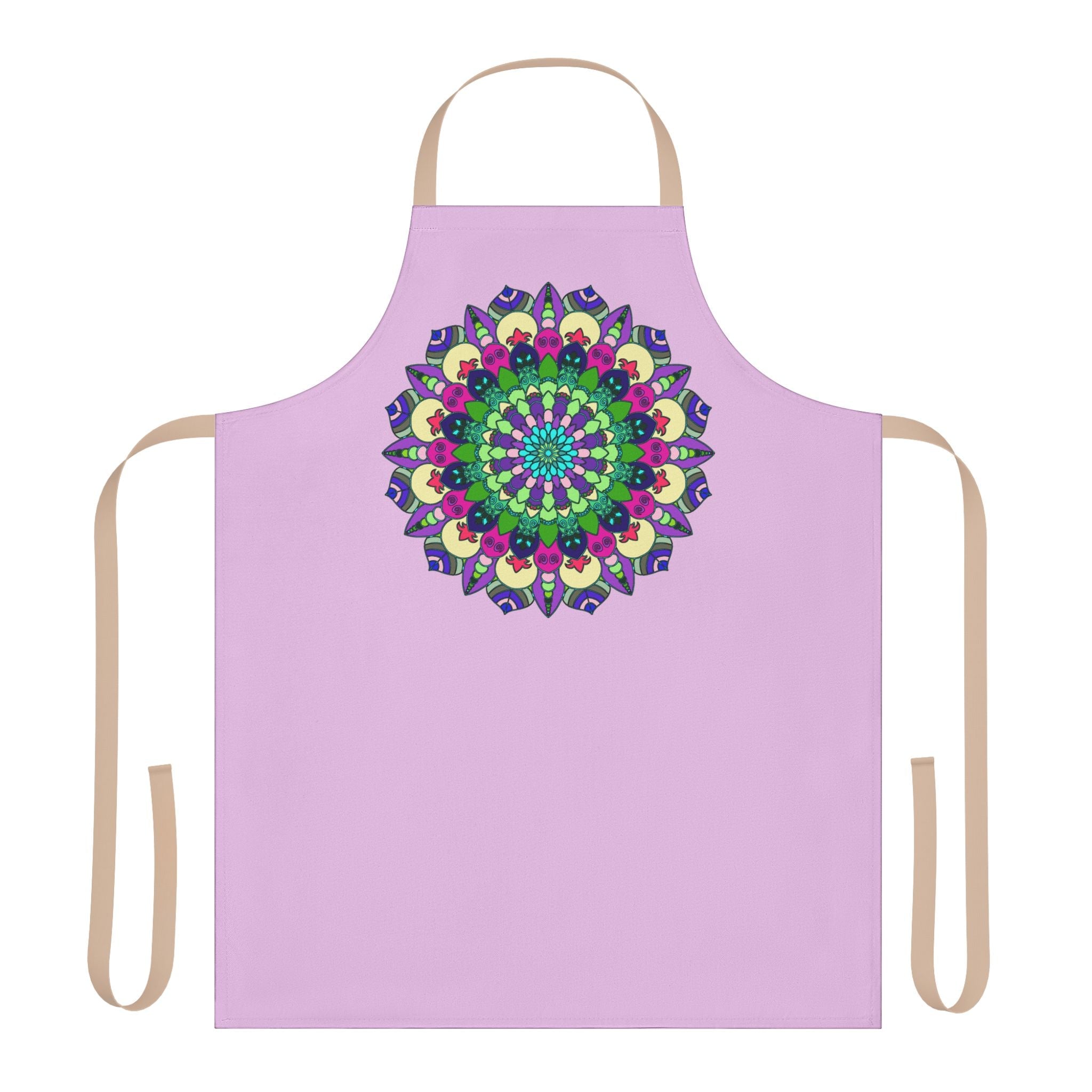 Lilac Mandala Apron - Hand Drawn Art All Over Prints - Blululi