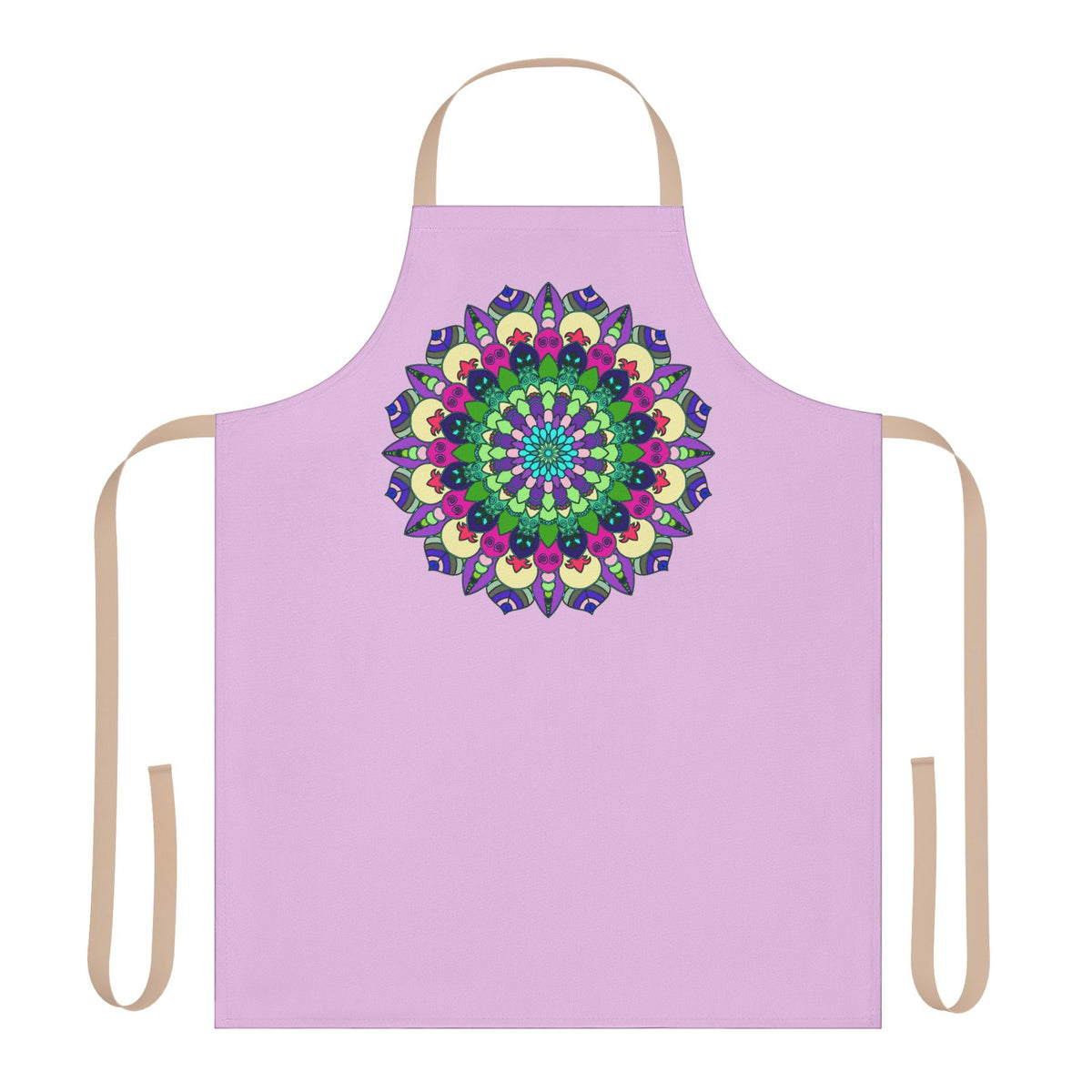 Lilac Mandala Apron - Hand Drawn Art All Over Prints - Blululi