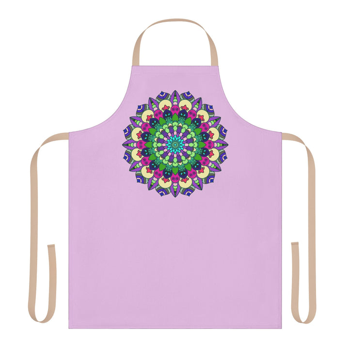 Lilac Mandala Apron - Hand Drawn Art All Over Prints - Blululi