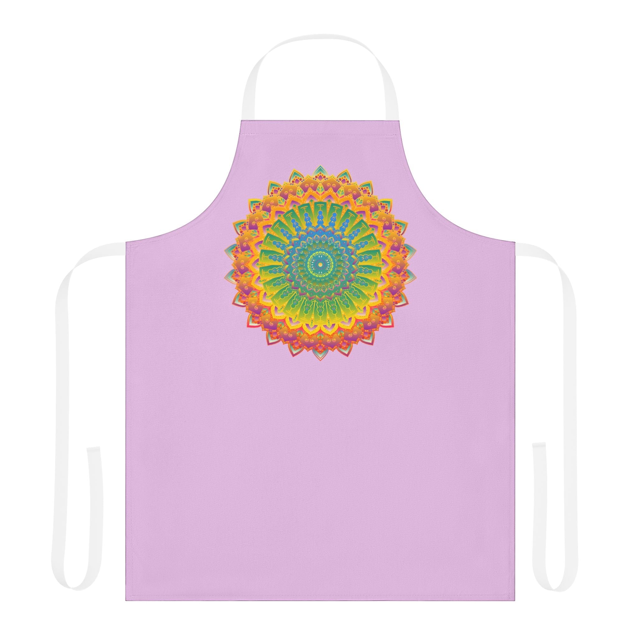 Lilac Mandala Apron - Hand Drawn Art All Over Prints - Blululi