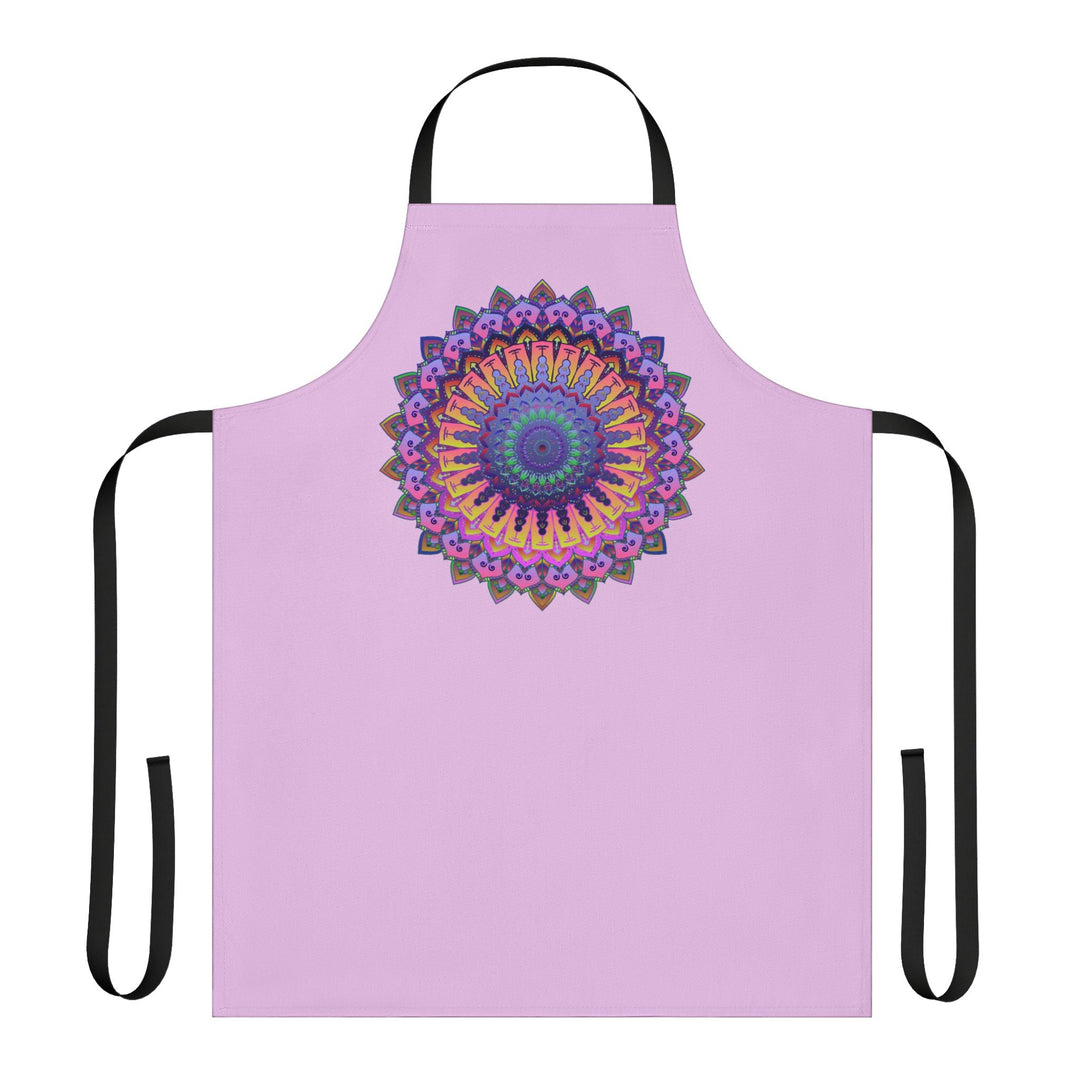 Lilac Mandala Apron - Hand - Drawn Art All Over Prints - Blululi