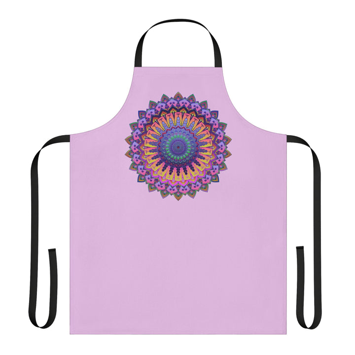 Lilac Mandala Apron - Hand - Drawn Art All Over Prints - Blululi