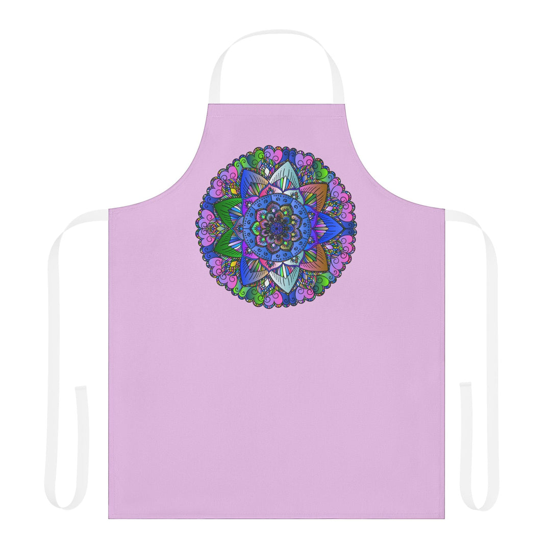 Lilac Mandala Apron - Hand Drawn Art All Over Prints - Blululi