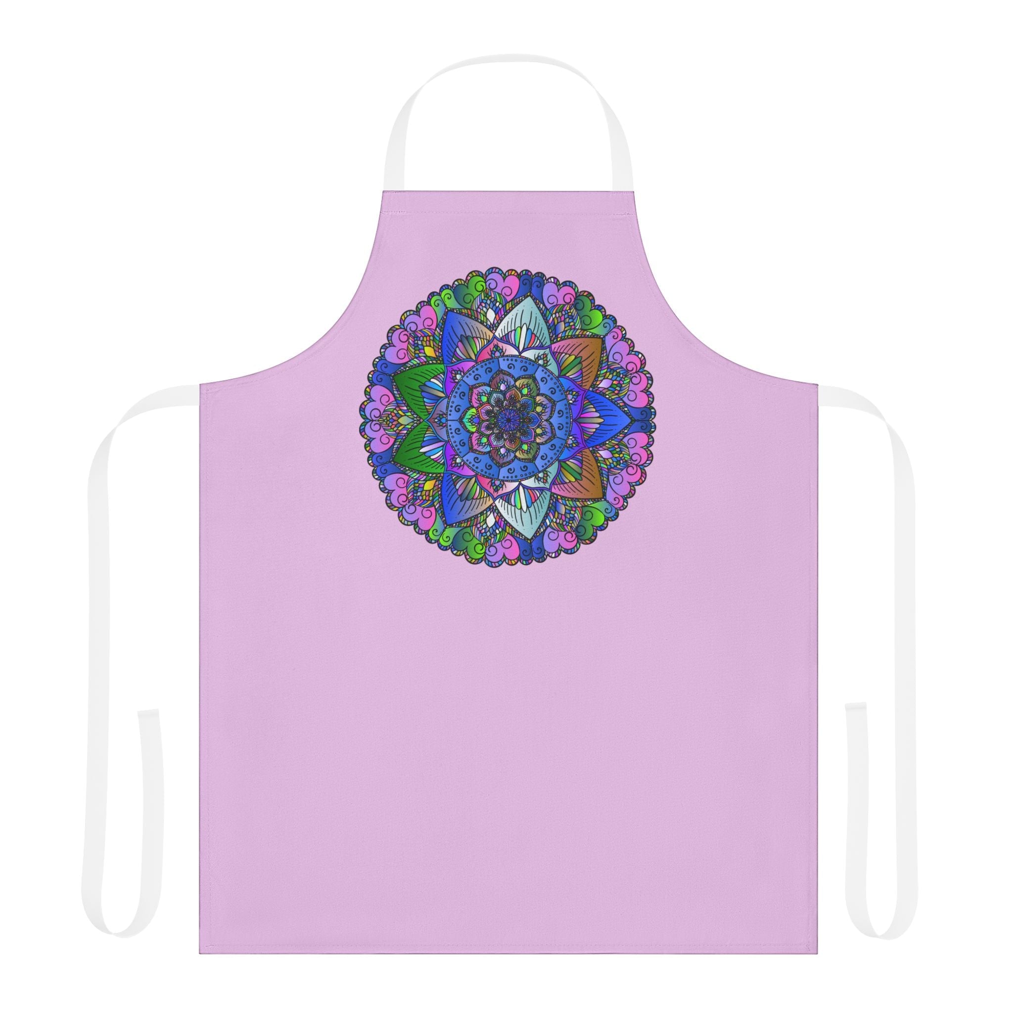 Lilac Mandala Apron - Hand Drawn Art All Over Prints - Blululi