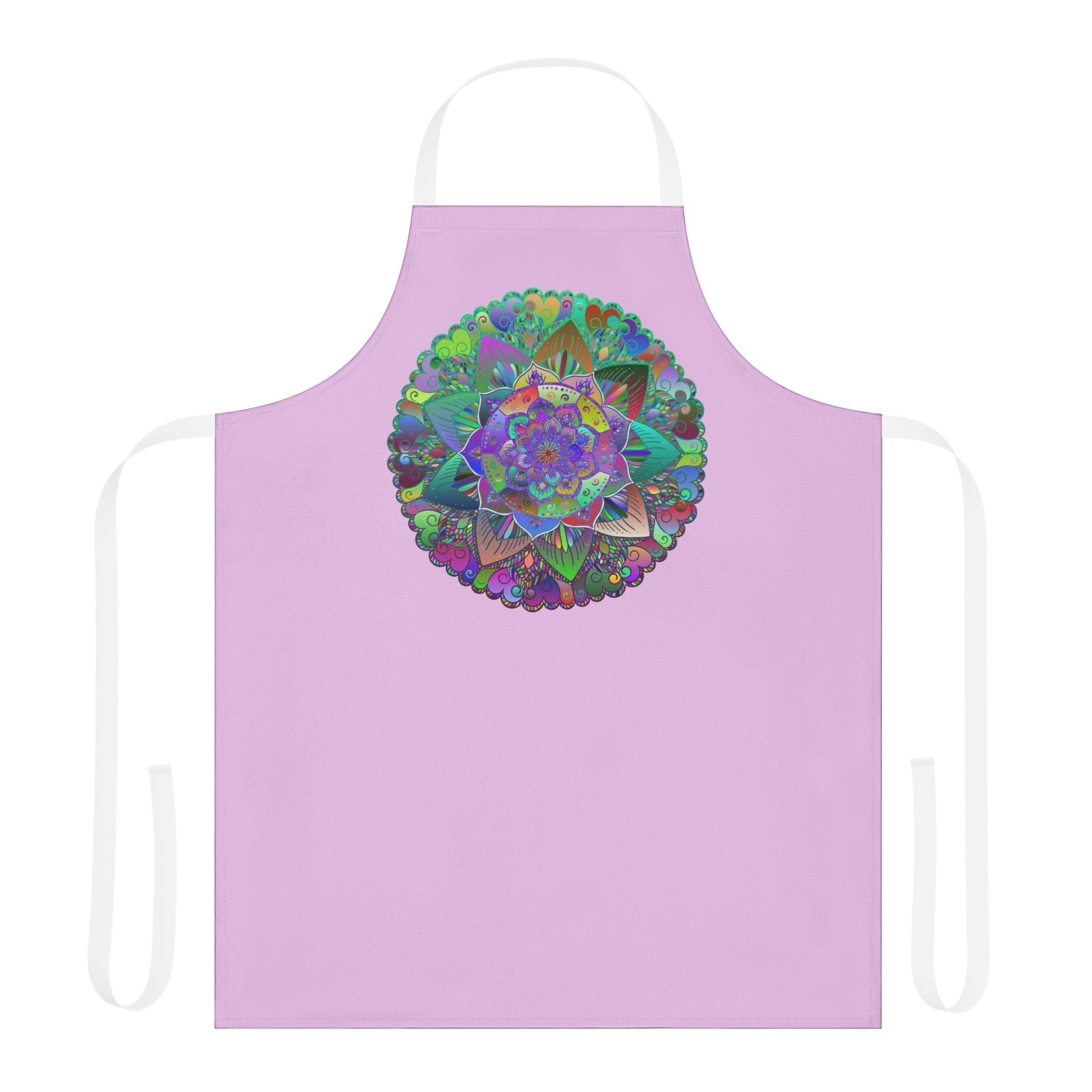 Lilac Mandala Apron - Hand - Drawn Art All Over Prints - Blululi