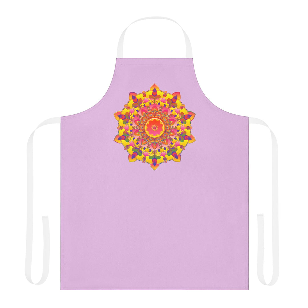 Lilac Mandala Apron - Hand - Drawn Art All Over Prints - Blululi