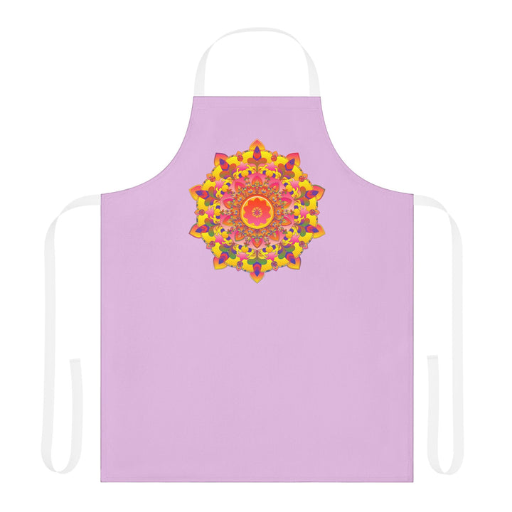 Lilac Mandala Apron - Hand - Drawn Art All Over Prints - Blululi