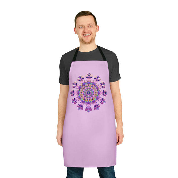 Lilac Mandala Apron - Hand Drawn Art All Over Prints - Blululi