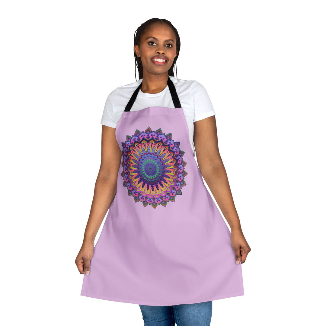 Lilac Mandala Apron - Hand - Drawn Art All Over Prints - Blululi