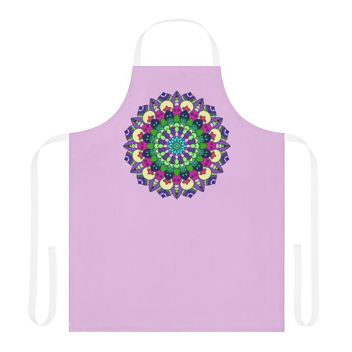 Lilac Mandala Apron - Hand Drawn Art All Over Prints - Blululi