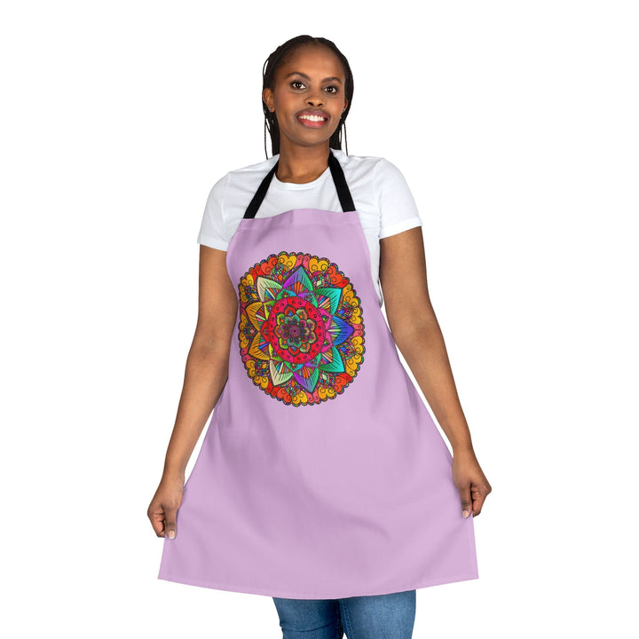 Lilac Mandala Apron - Hand Drawn Art All Over Prints - Blululi