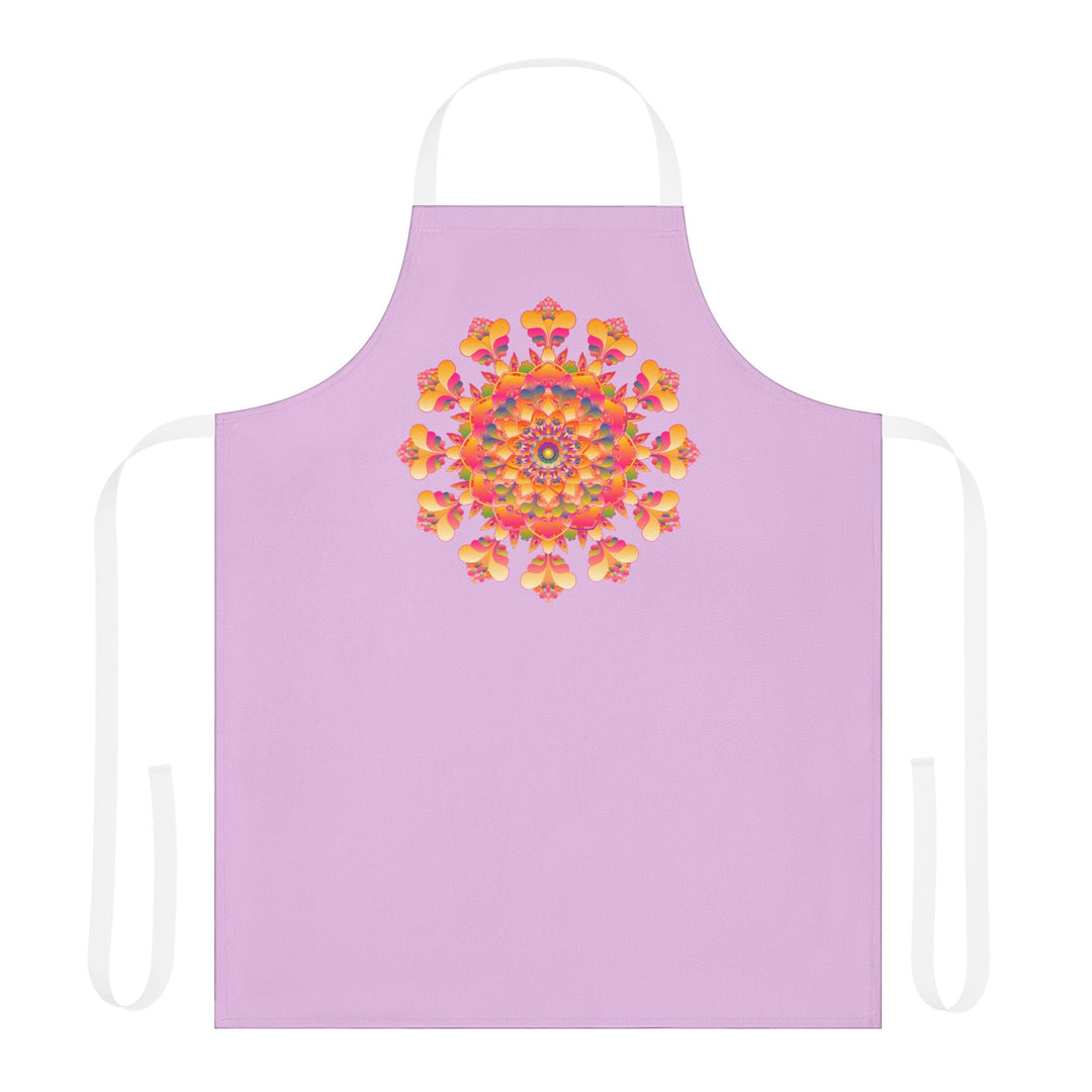 Lilac Mandala Apron - Hand - Drawn Art All Over Prints - Blululi