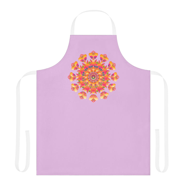 Lilac Mandala Apron - Hand - Drawn Art All Over Prints - Blululi