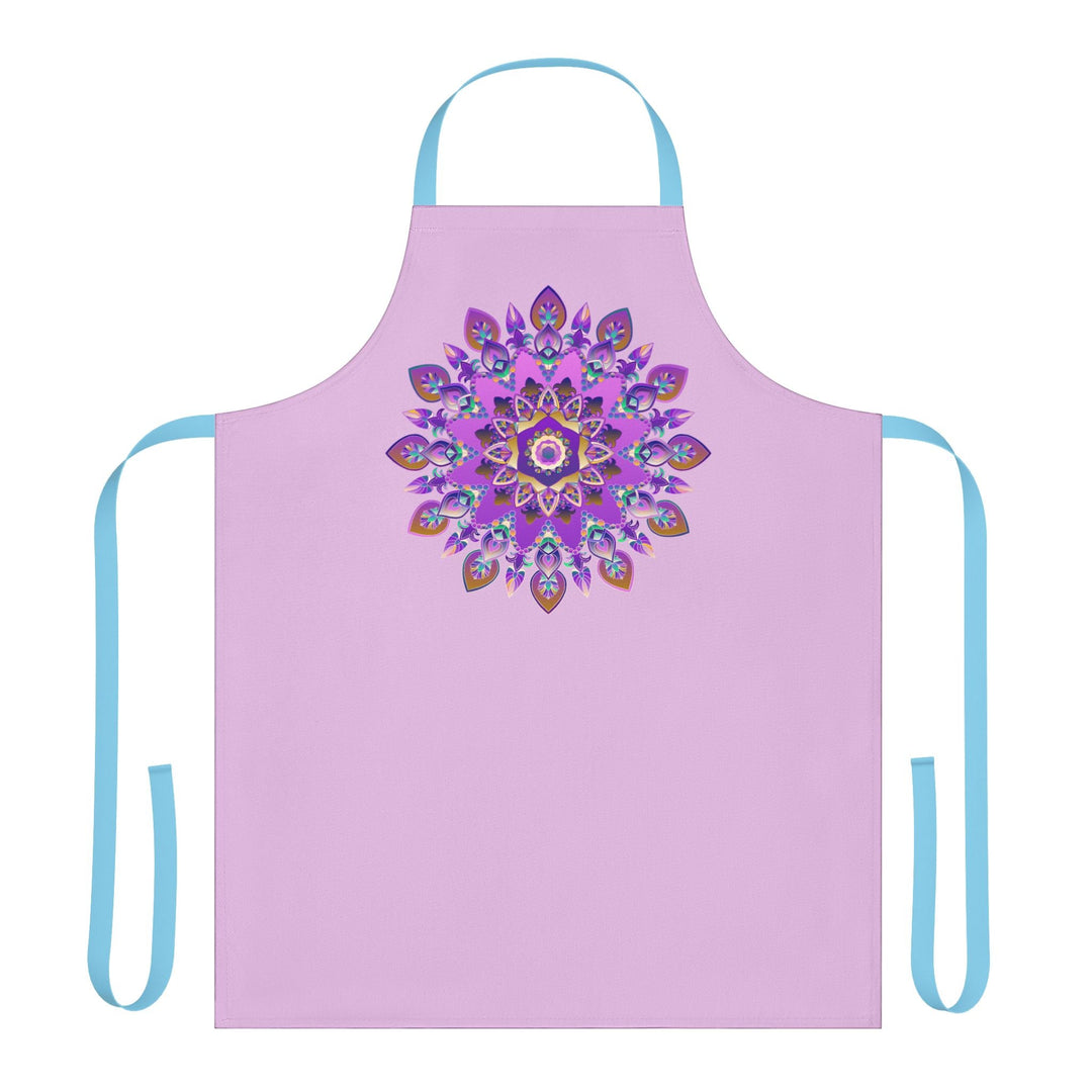 Lilac Mandala Apron - Hand Drawn Art All Over Prints - Blululi