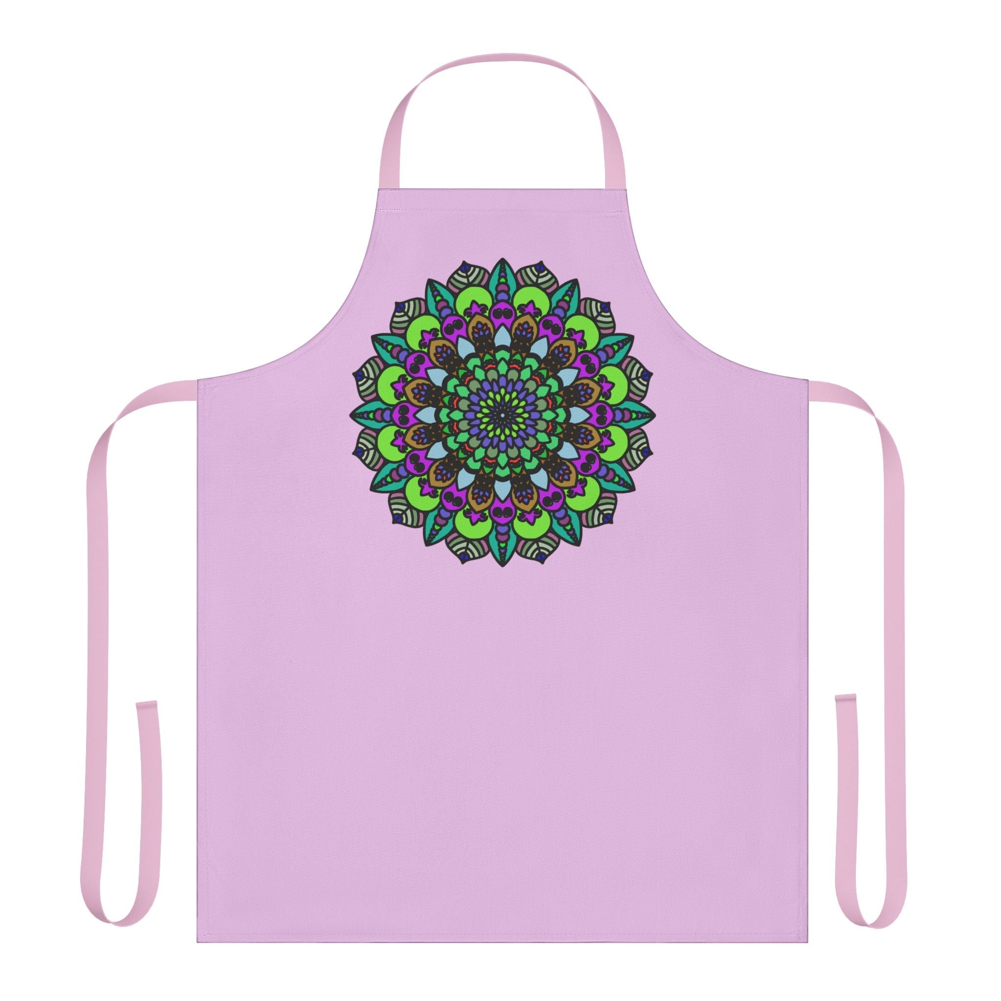 Lilac Mandala Apron - Hand Drawn Art All Over Prints - Blululi