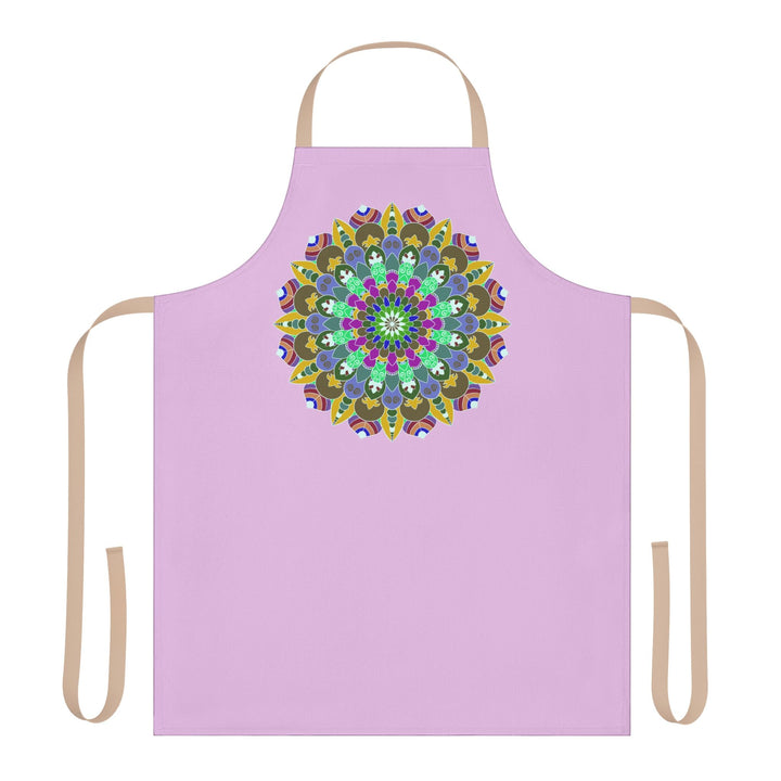 Lilac Mandala Apron - Hand Drawn Art All Over Prints - Blululi