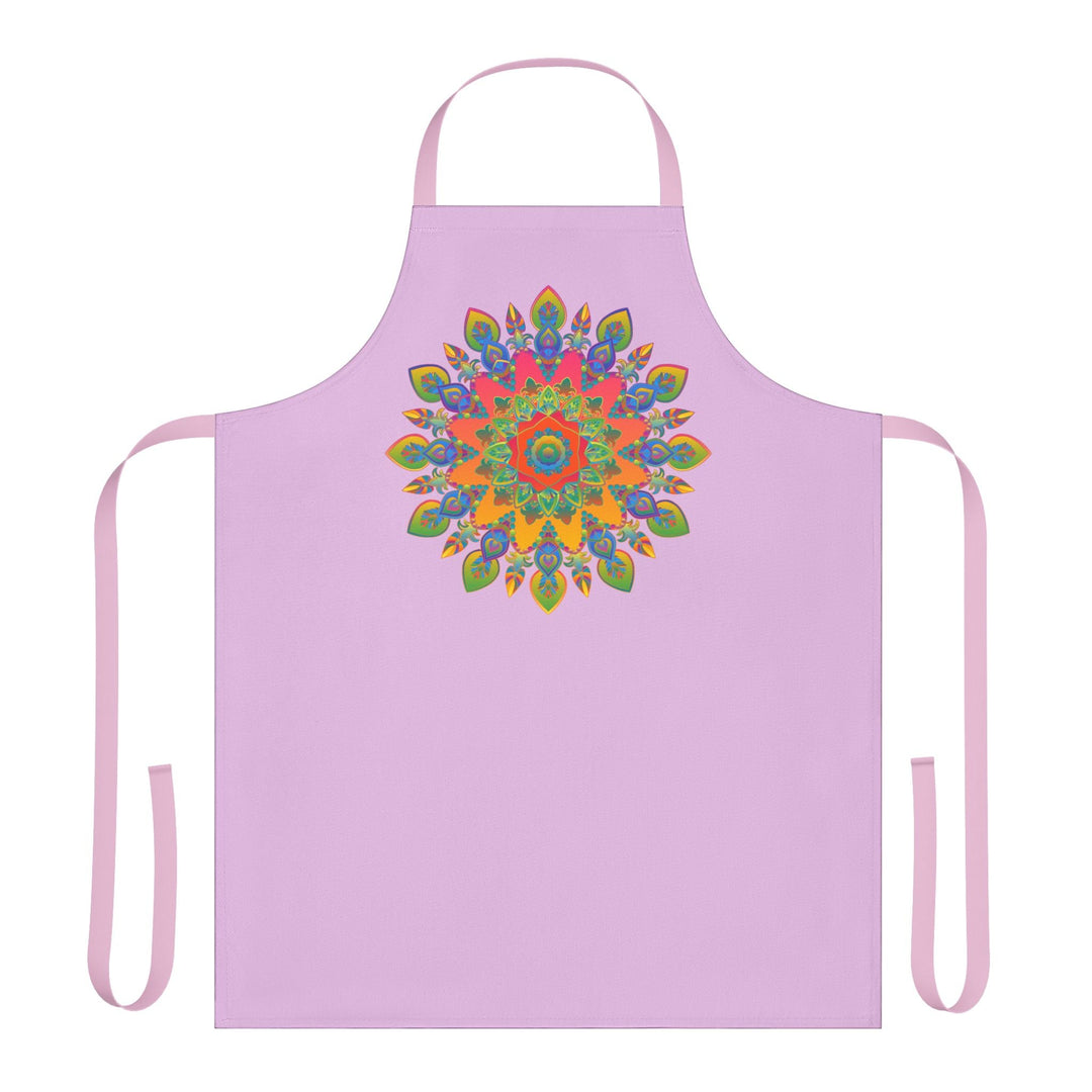 Lilac Mandala Apron - Hand Drawn Art All Over Prints - Blululi