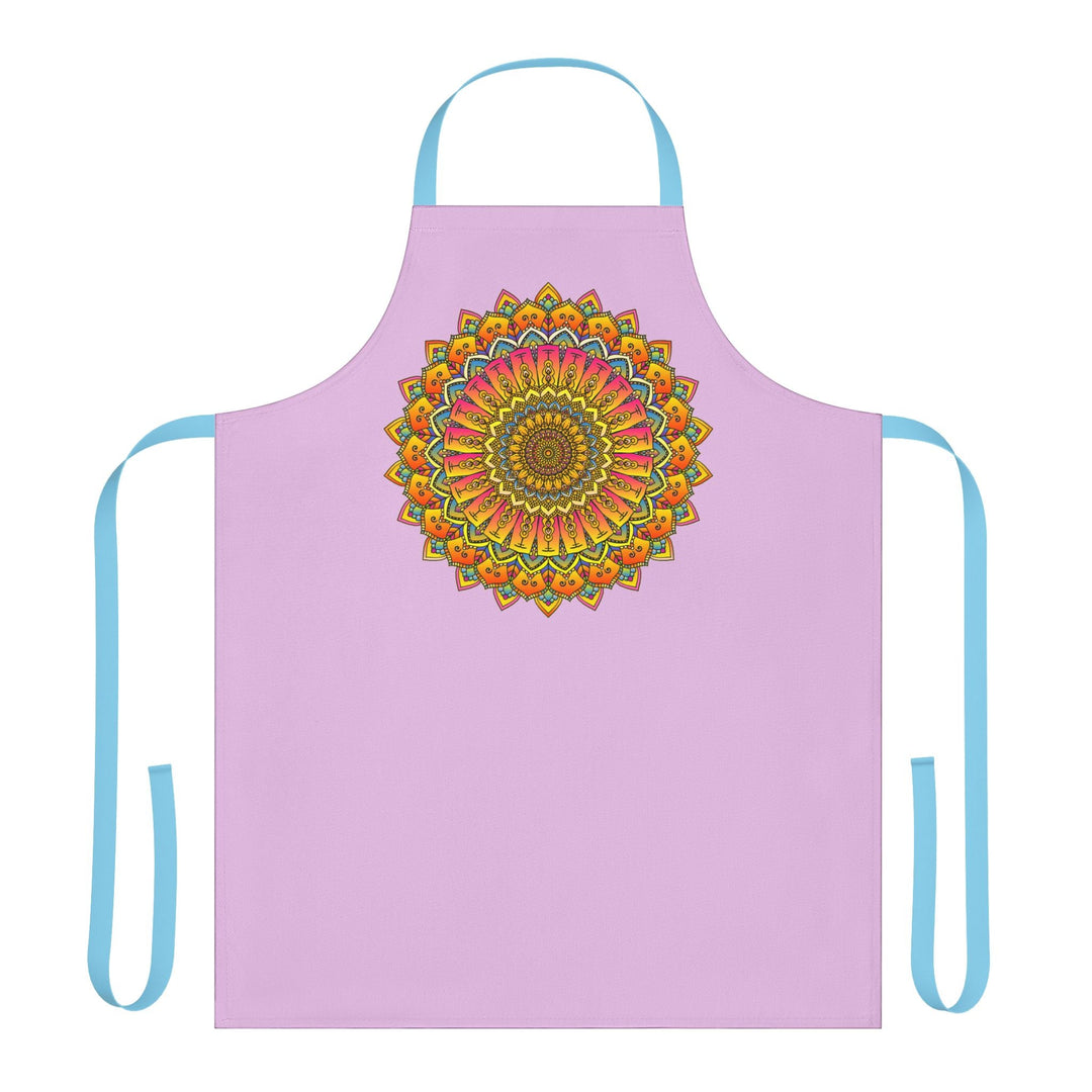 Lilac Mandala Apron - Hand Drawn Art All Over Prints - Blululi