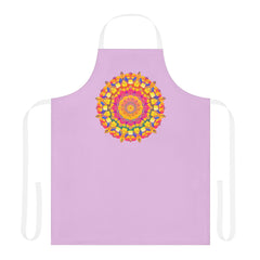 Lilac Mandala Apron - Hand Drawn Art All Over Prints - Blululi