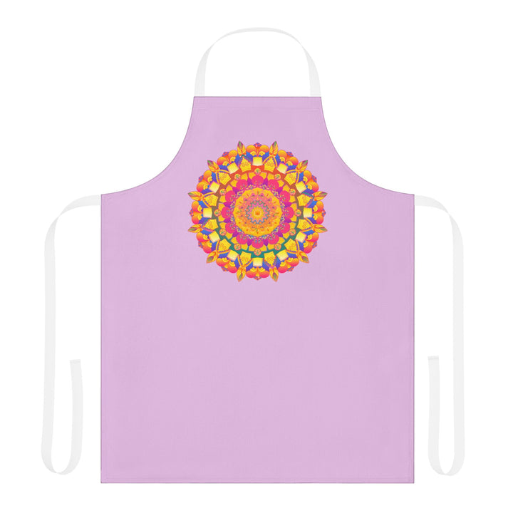 Lilac Mandala Apron - Hand Drawn Art All Over Prints - Blululi